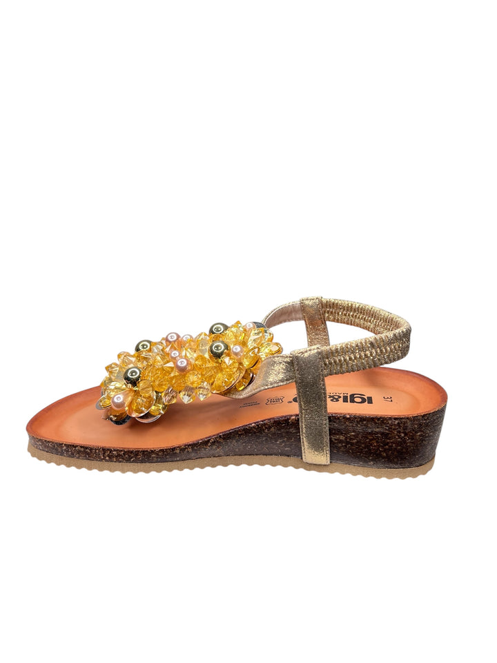infradito donna in pelle platino