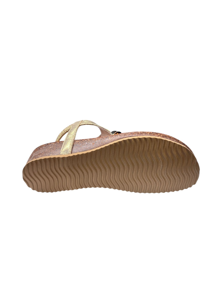 infradito donna in pelle platino