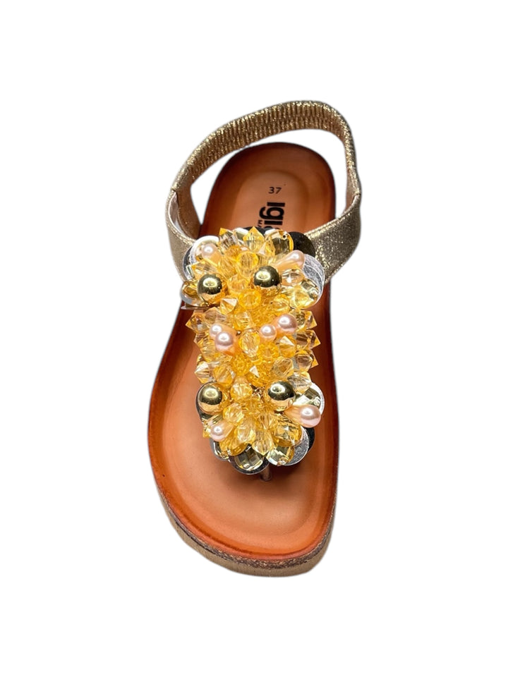 infradito donna in pelle platino