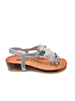 infradito donna in pelle argento