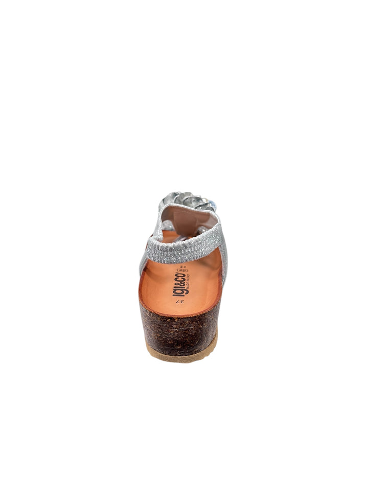 infradito donna in pelle argento