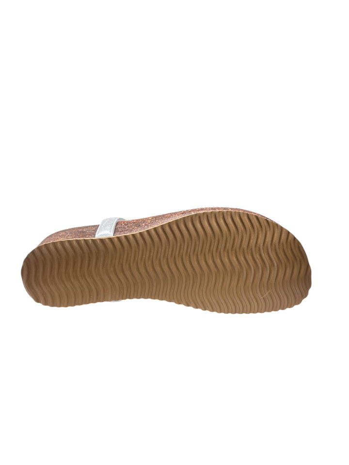 infradito donna in pelle argento