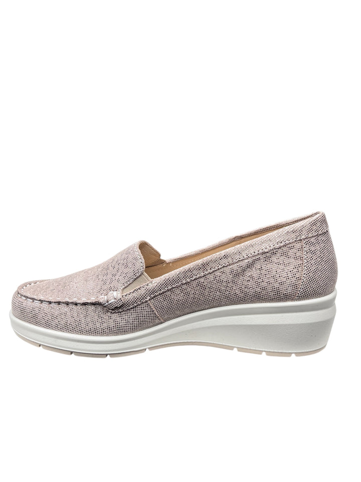mocassini donna pelle enval soft art.7751811 champagne