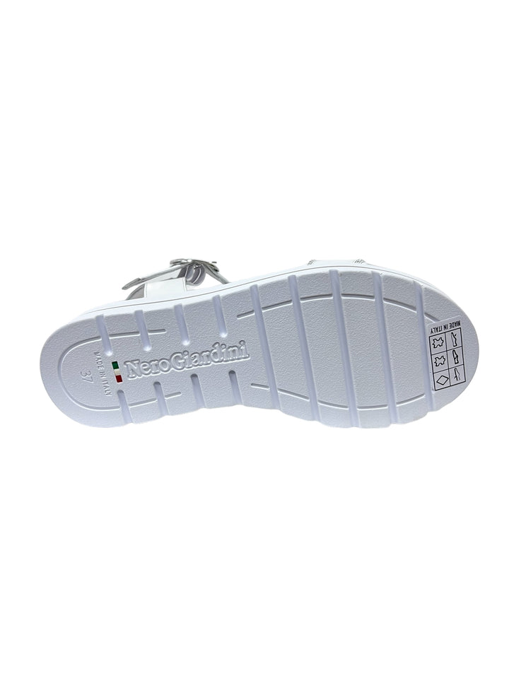 sandali donna pelle nero giardini art.e307812d707 bianco
