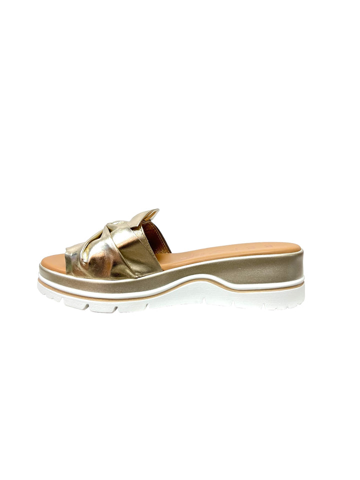 sandali ciabatte donna pelle la repo art.81130-e4 platino