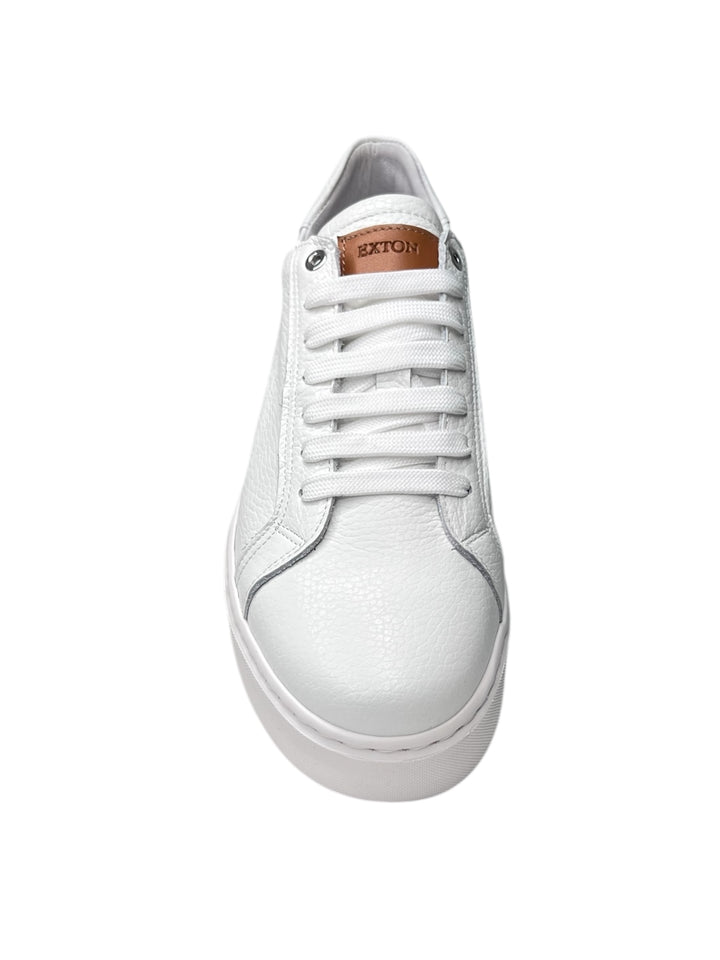 sneakers uomo pelle  exton art.830 bianco