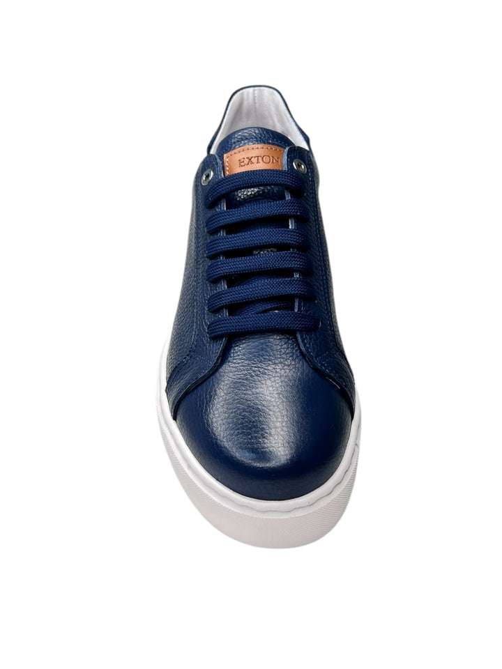 sneakers uomo pelle  exton art.830 blu