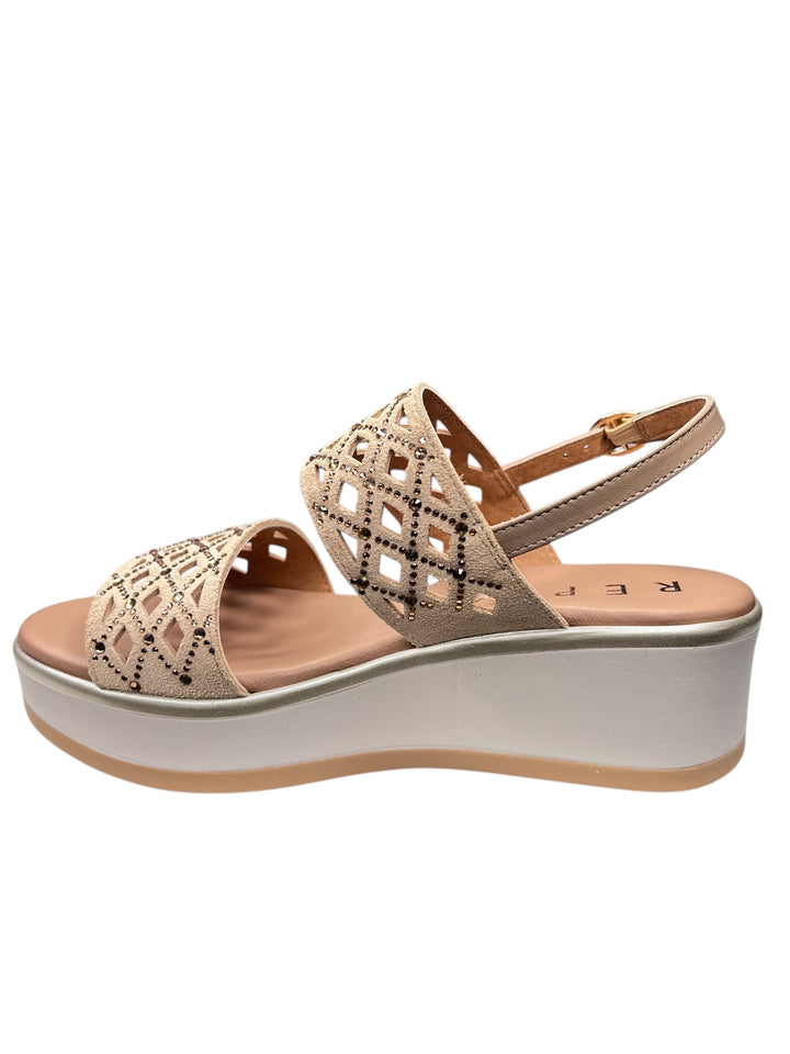 sandalo donna in pelle beige