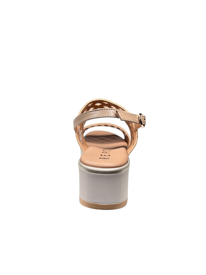 sandalo donna in pelle beige