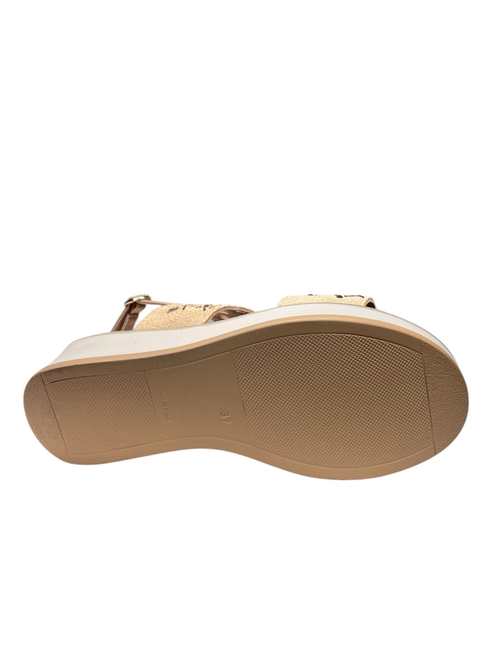 sandalo donna in pelle beige