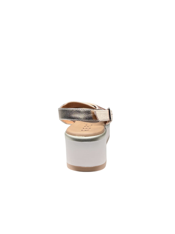 sandalo donna in pelle platino