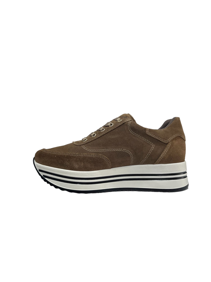 sneakers donna pelle nero giardini art.i308382d339 malto
