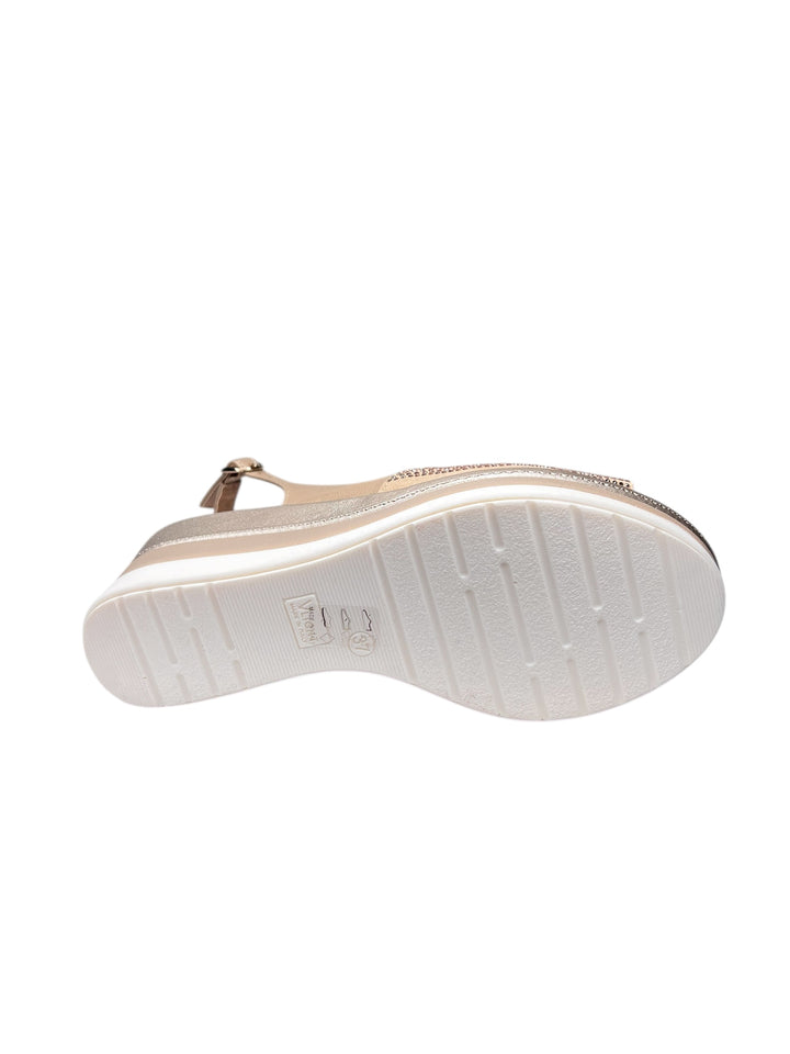 sandalo donna in pelle beige