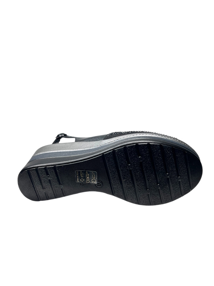 sandalo donna in pelle nero