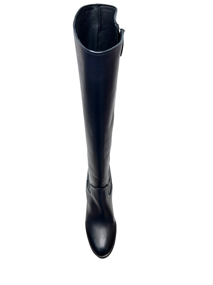stivali donna pelle gianni crasto art.8552 blu ink