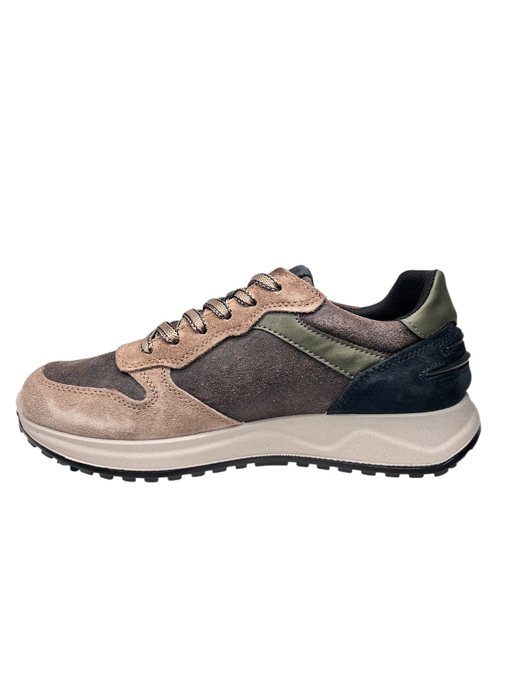 sneaker uomo pelle sesamo-marrone