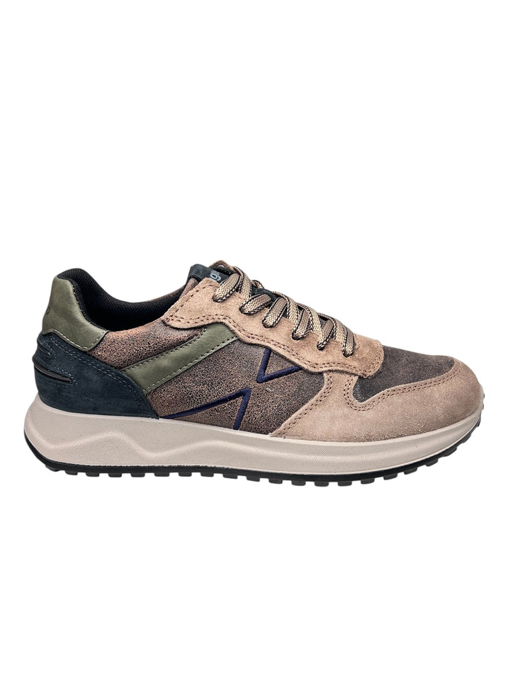 sneaker uomo pelle sesamo-marrone