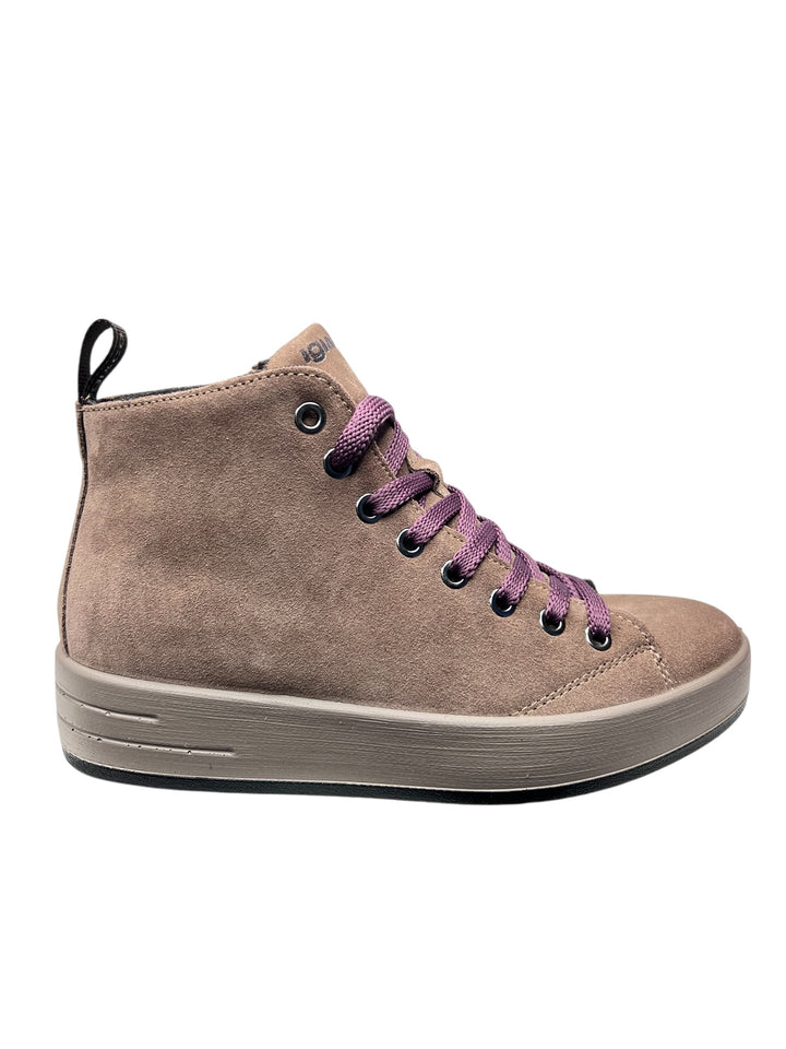 sneaker alta donna pelle