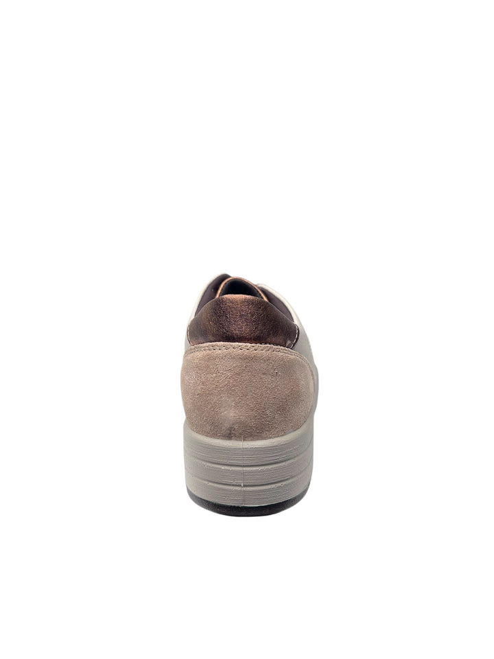 sneaker donna pelle avorio-beige