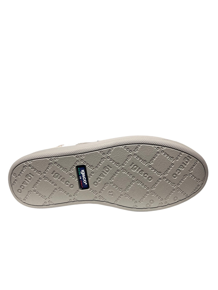 sneaker donna pelle visone-bianco