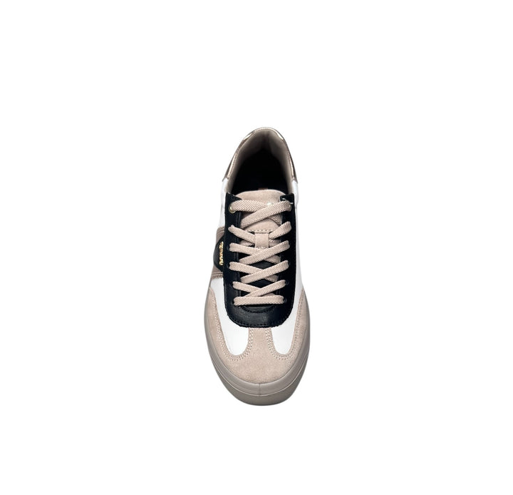 sneaker donna pelle visone-bianco