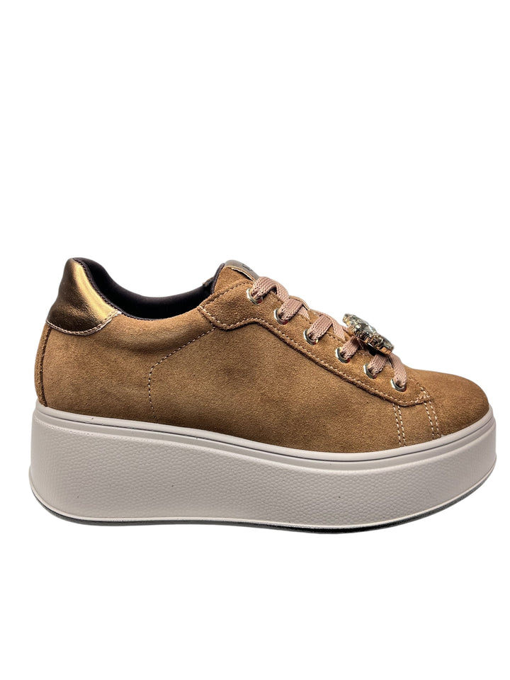 sneaker donna pelle cognac