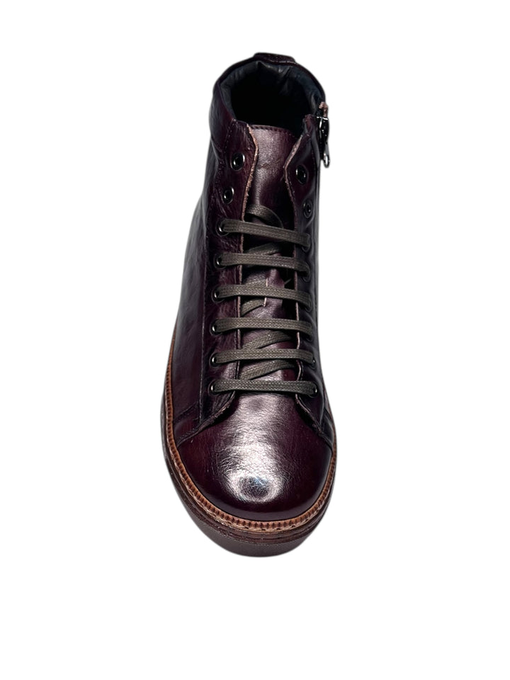 sneaker alta uomo pelle mogano