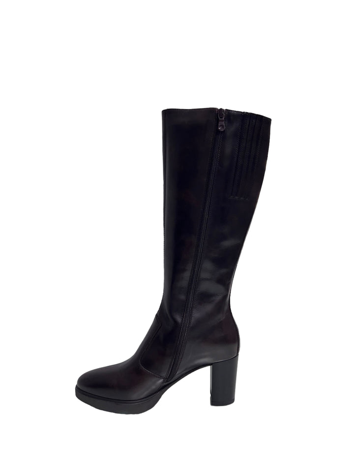 stivali donna pelle nero giardini art.i308900d300 testa di moro