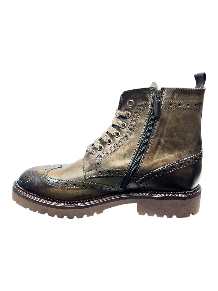 stivaletti allacciati stile inglese uomo pelle exton art.9351 militare