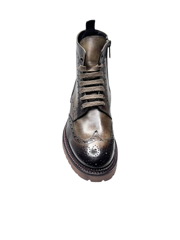stivaletti allacciati stile inglese uomo pelle exton art.9351 militare