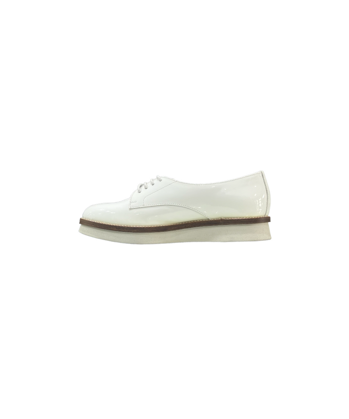 stringate donna pelle lucida frau art. 94s1 bianco