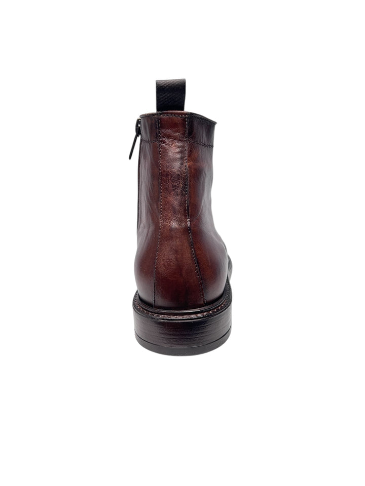 stivaletto allacciato uomo pelle legno