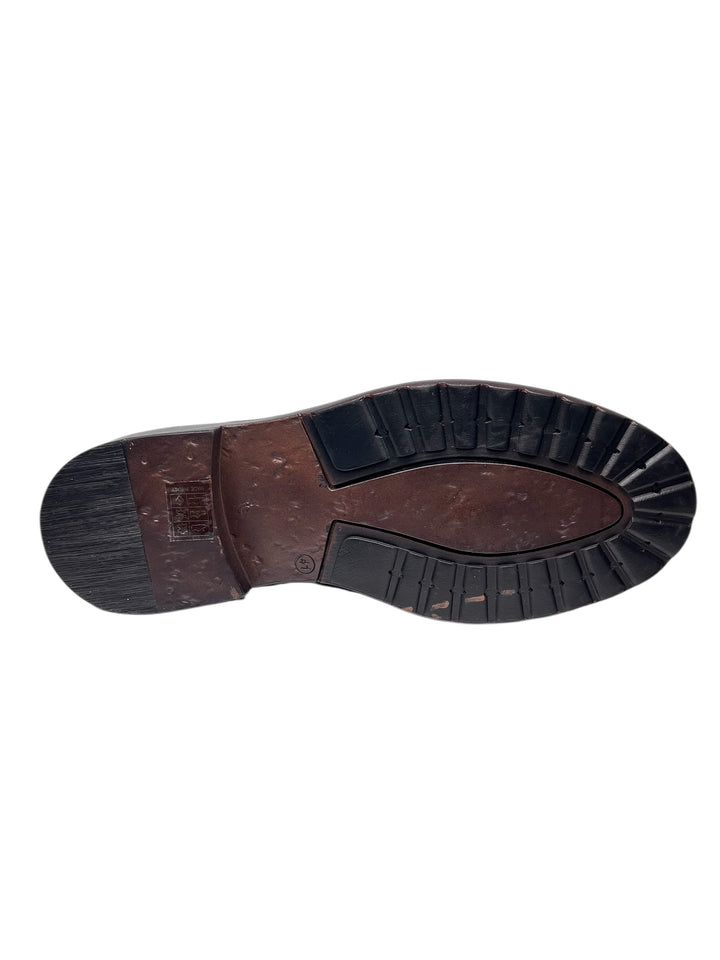 stivaletto allacciato uomo pelle legno