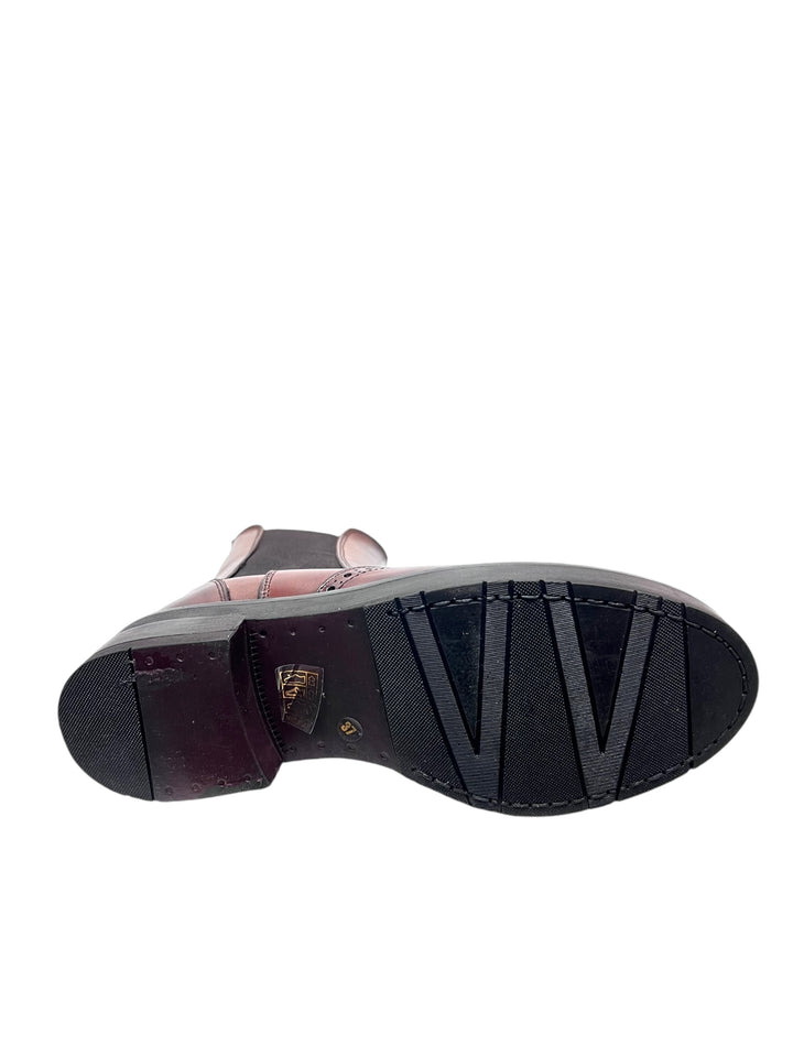stivaletti beatles stile inglese donna pelle exton art.ae83 mogano