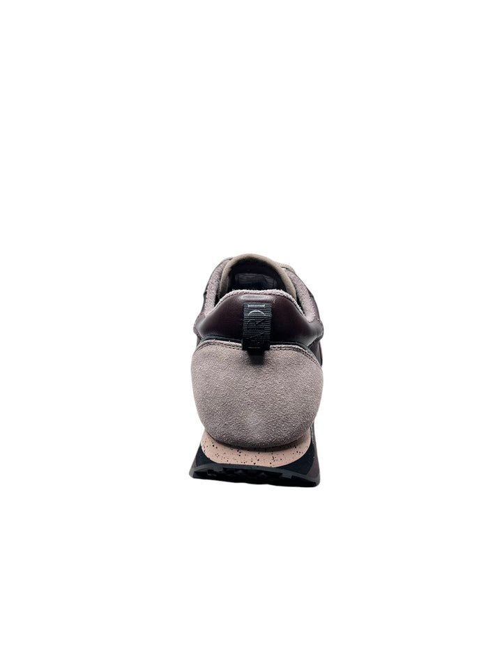 sneakers uomo pelle-tela alberto guardiani art.agm040006 taupe-brown