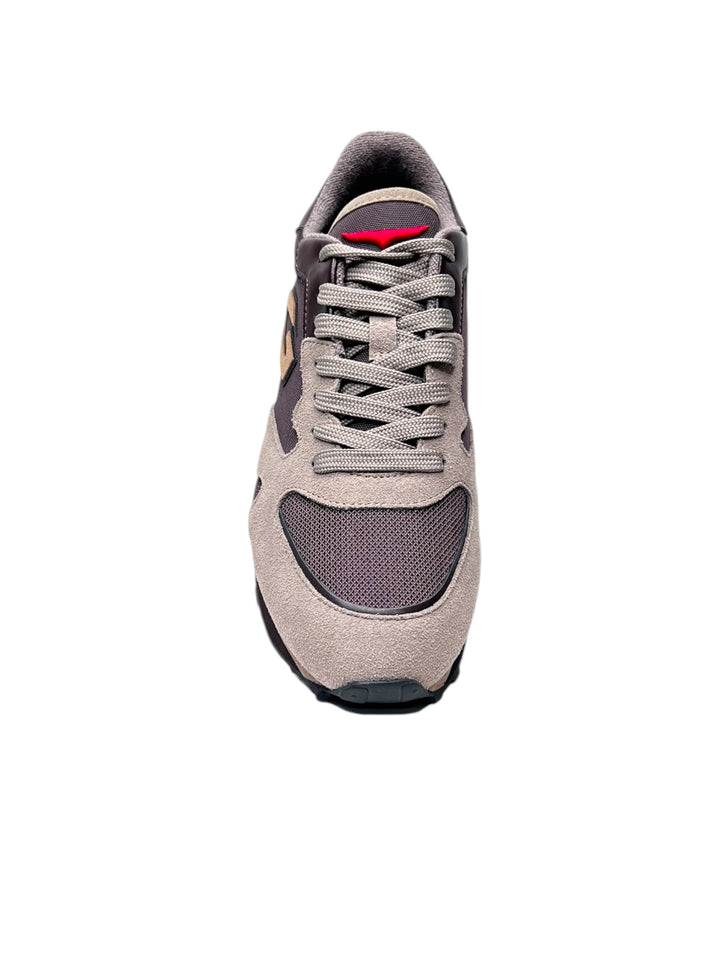 sneakers uomo pelle-tela alberto guardiani art.agm040006 taupe-brown