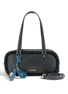 bauletto effetto shearling da donna cafènoir art.c3nf1133 nero