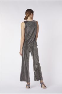 top scollo a goccia tessuto lurex  cafènoir art.c7jc0098x005 piombo
