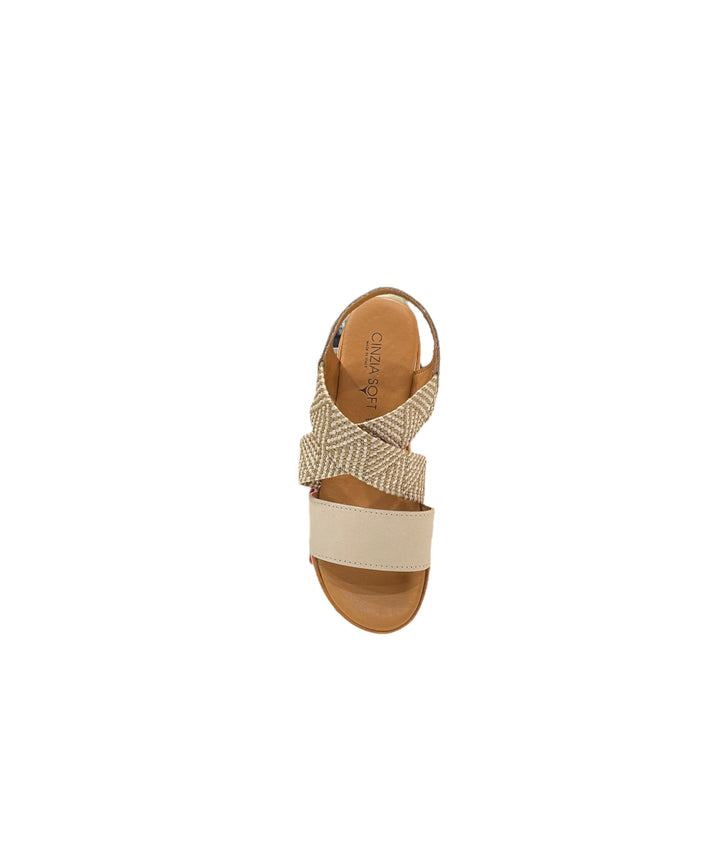sandali donna pelle-elastici cinziasoft art.ca140297001 BEIGE