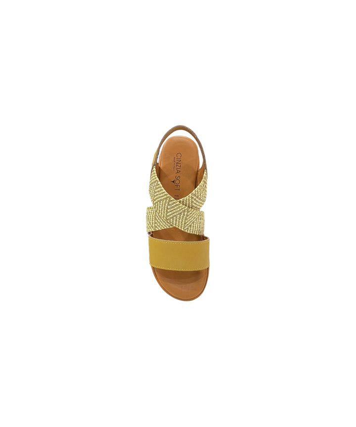 sandali donna pelle-elastici cinziasoft art.ca140297002 GIALLO