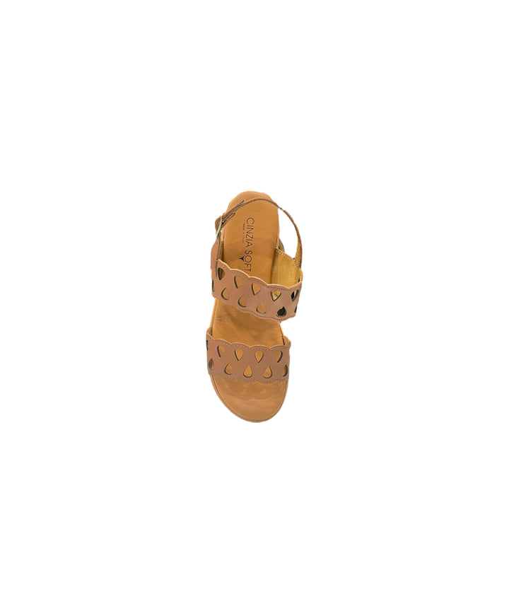 sandali donna pelle cinziasoft art.ca140575-006 WHISKY