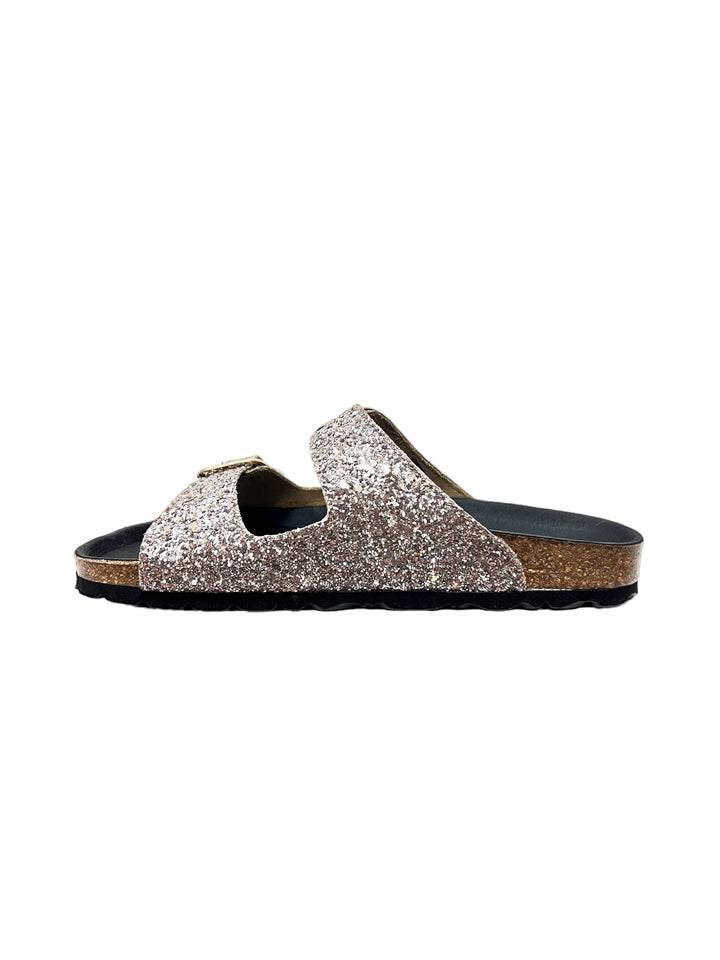ciabatte glitter doppia fibbia donna grunland sara art.cb3038 cipria
