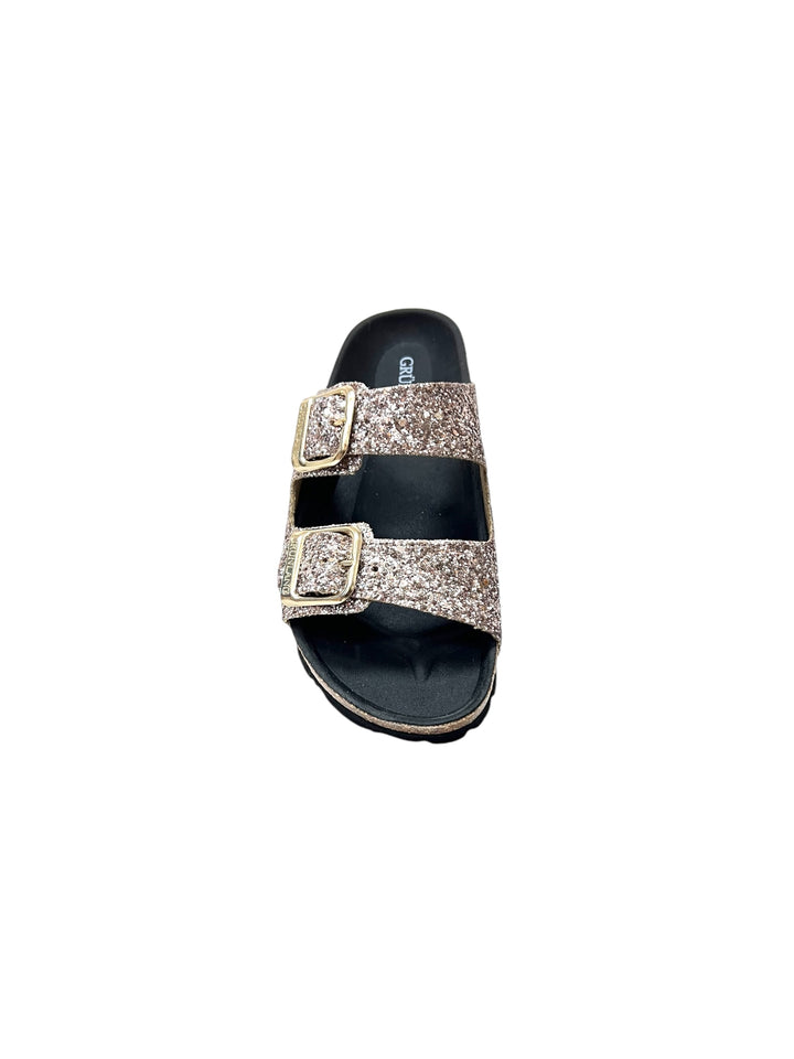 ciabatte glitter doppia fibbia donna grunland sara art.cb3038 cipria