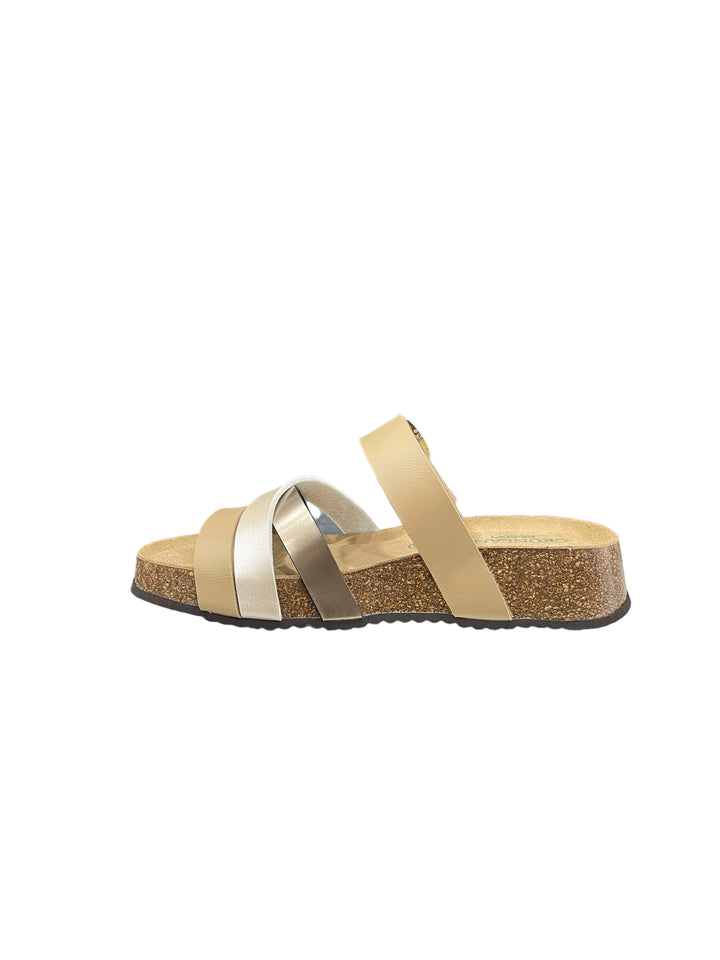 ciabatta donna pelle grunland cb3055 terra multi