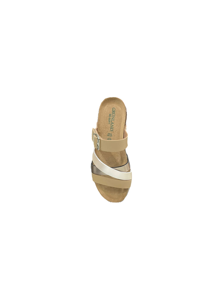 ciabatta donna pelle grunland cb3055 terra multi