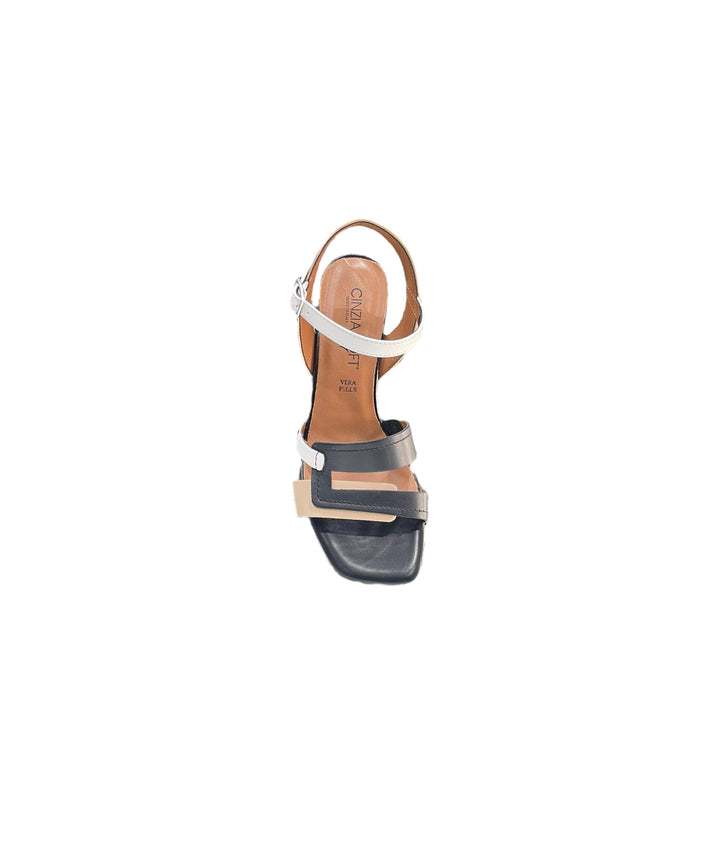 sandali donna pelle cinziasoft art.cg72248-002 nude-bianco-nero