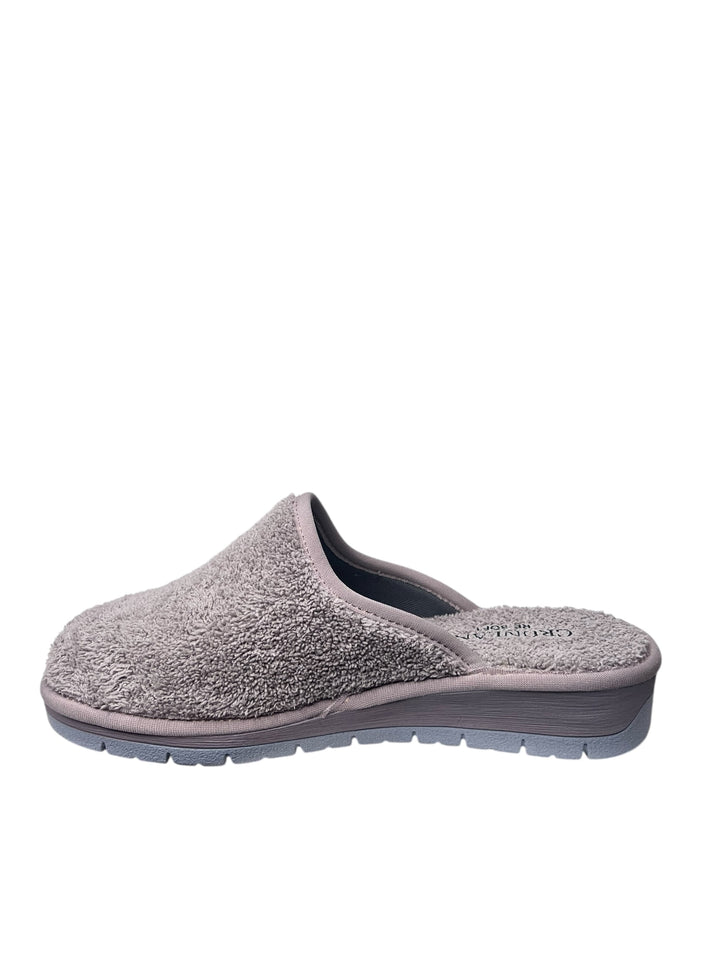 pantofola donna spugna grigio perla