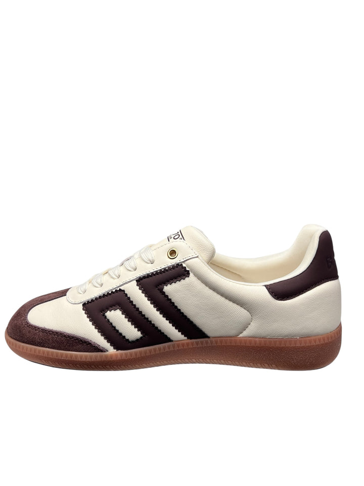 sneaker donna pelle latte-caffè