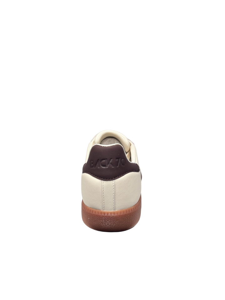 sneaker donna pelle latte-caffè