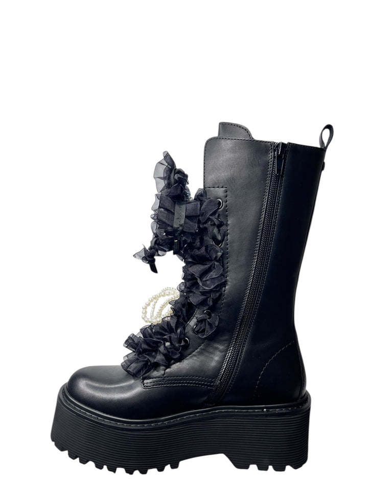 anfibio platform donna pelle nero